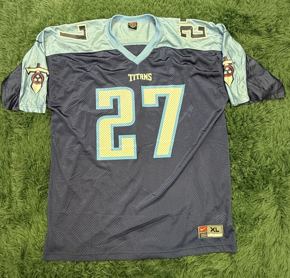 Nike Tennessee Titans Eddie George #27 NFL Football Jersey Men's XL Navy Blue